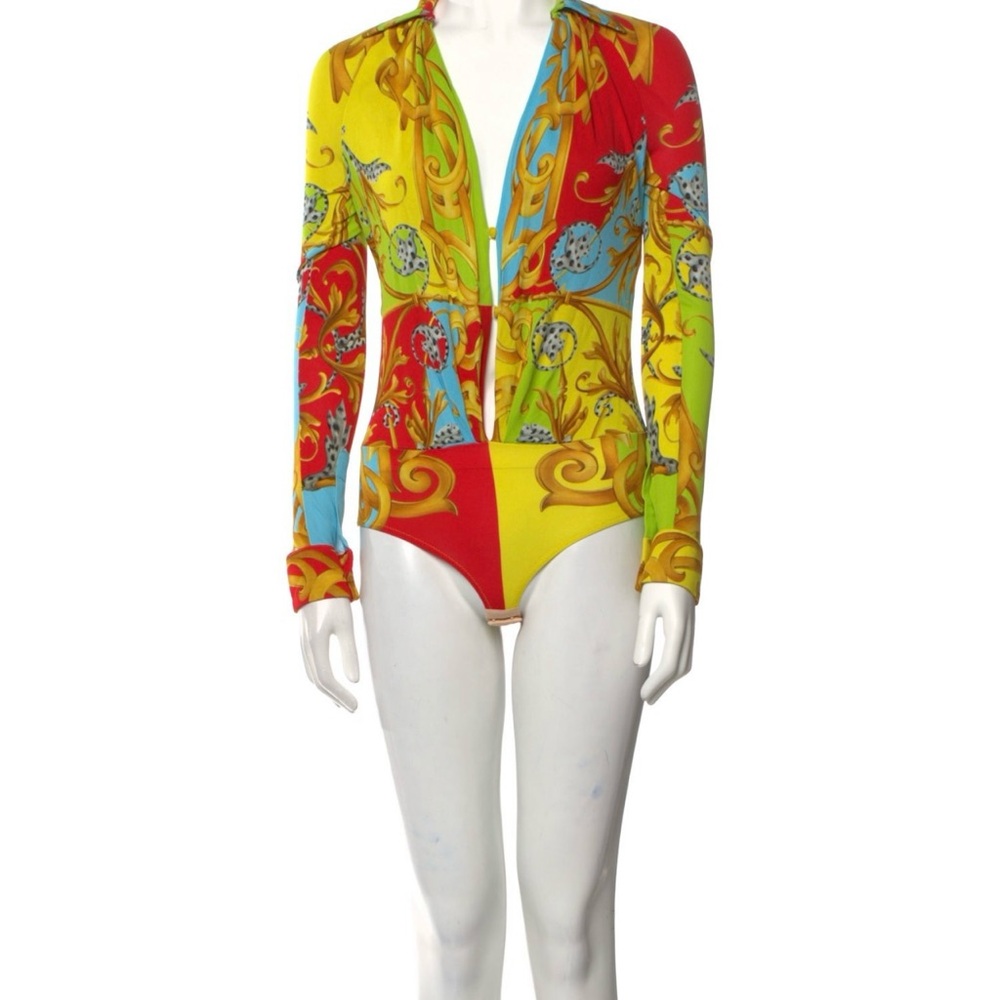 Versace Colorful Patterned Bodysuit